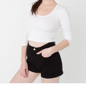 STRETCH DENIM BLACK AMERICAN APPAREL SHORTS